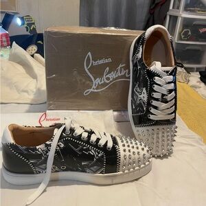 Christian Louboutin Monochrome Spiked Sneakers